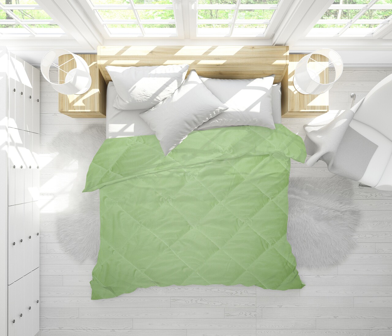 Pilota calduroasa matlasata, mix lana cu fibra sintetica, 350gr/mp, 180x200 cm, polibamboo - imagine 5